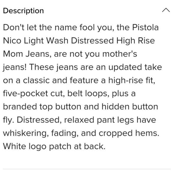 NEW Pistola Anthropologie Nico Mom Jeans Distressed Swell Light Blue Luxury - Picture 9 of 16